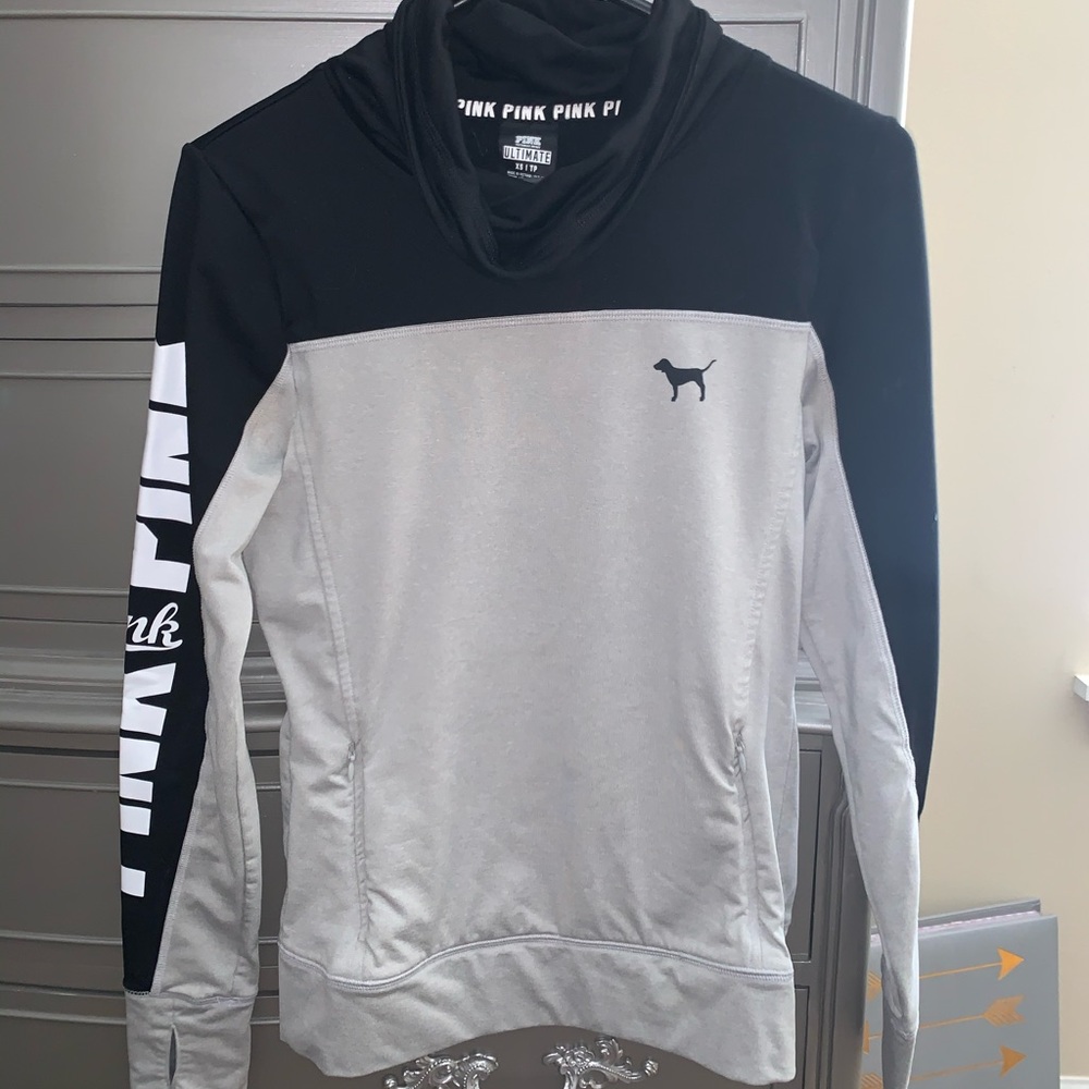 Gray & Black ULTIMATE PINK Hoodie, Worn